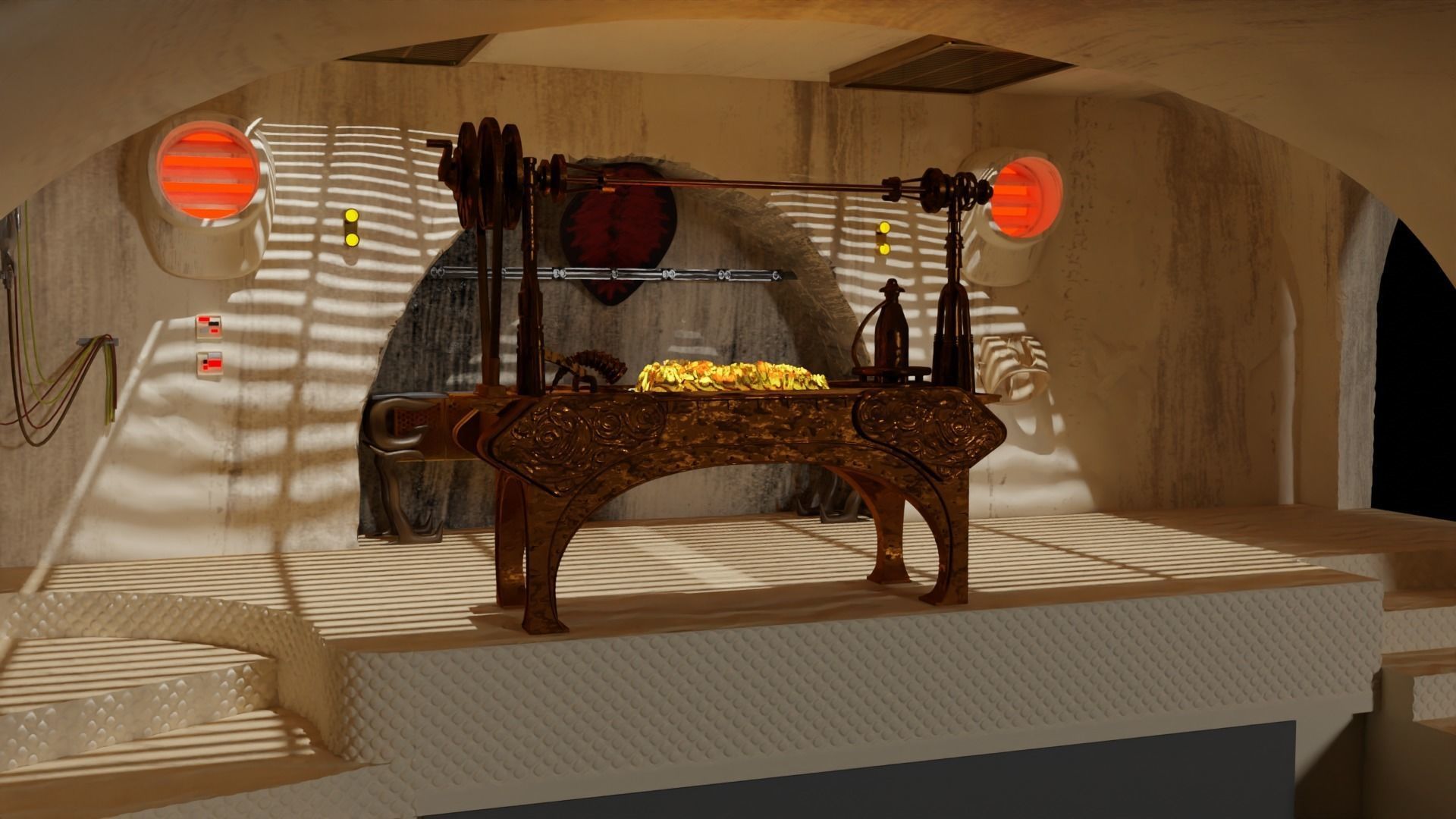 Jabbas Throne Area - complete set - 1-18 Hasbro Kenner 3D Model Collection_15