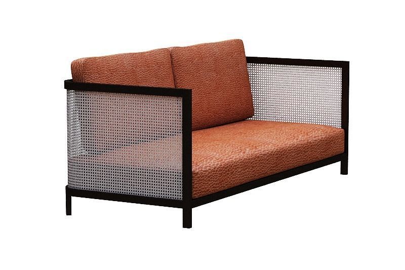 contemporary sofa Low-poly 3D model_2