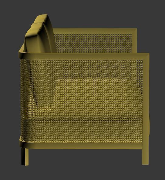 contemporary sofa Low-poly 3D model_9