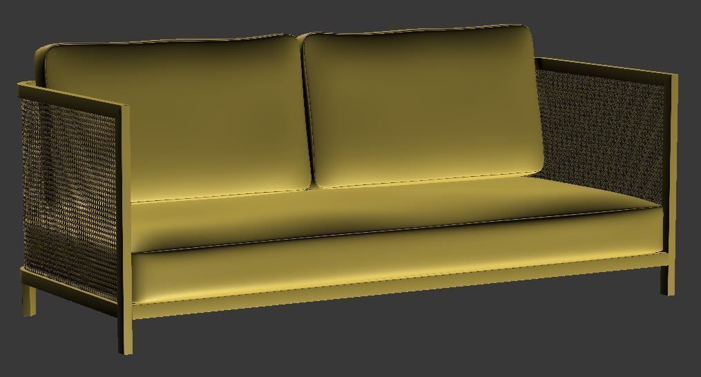 contemporary sofa Low-poly 3D model_7