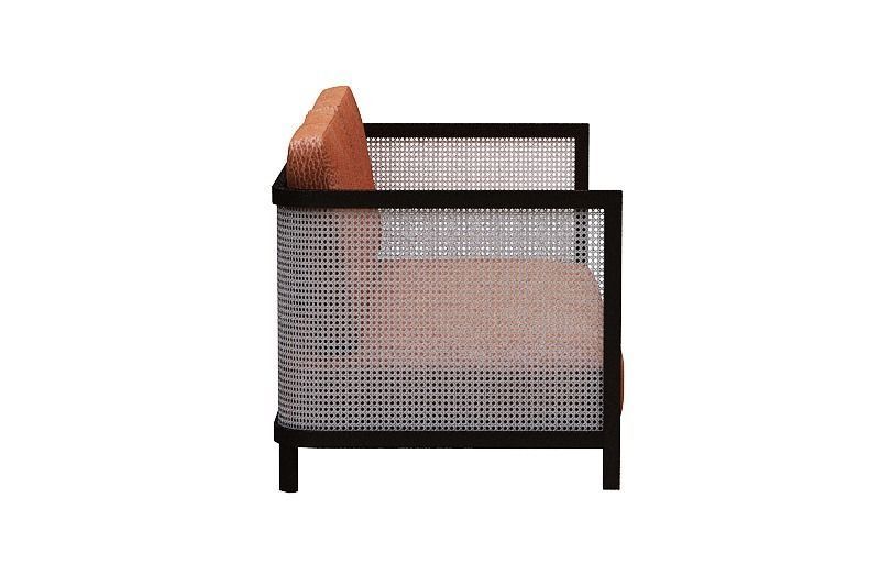 contemporary sofa Low-poly 3D model_3