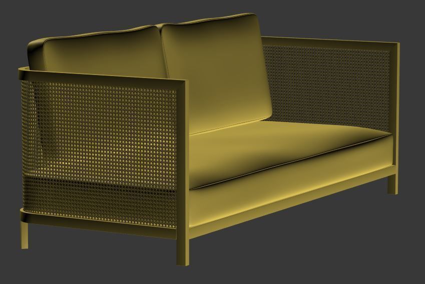 contemporary sofa Low-poly 3D model_8