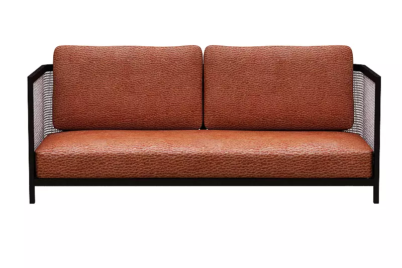 contemporary sofa Low-poly 3D model_0
