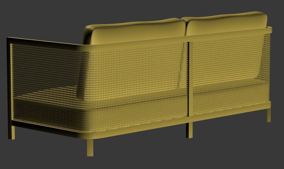contemporary sofa Low-poly 3D model_12