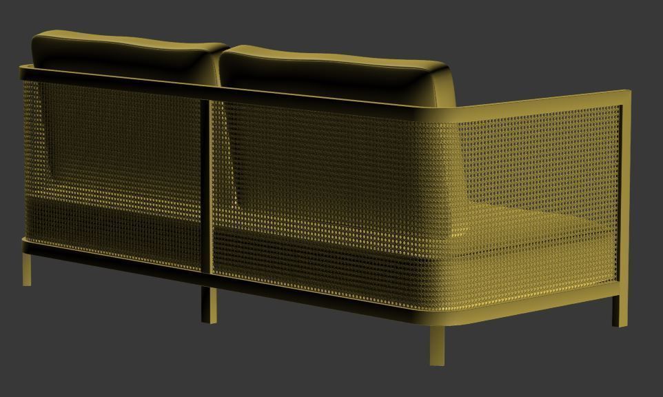 contemporary sofa Low-poly 3D model_10