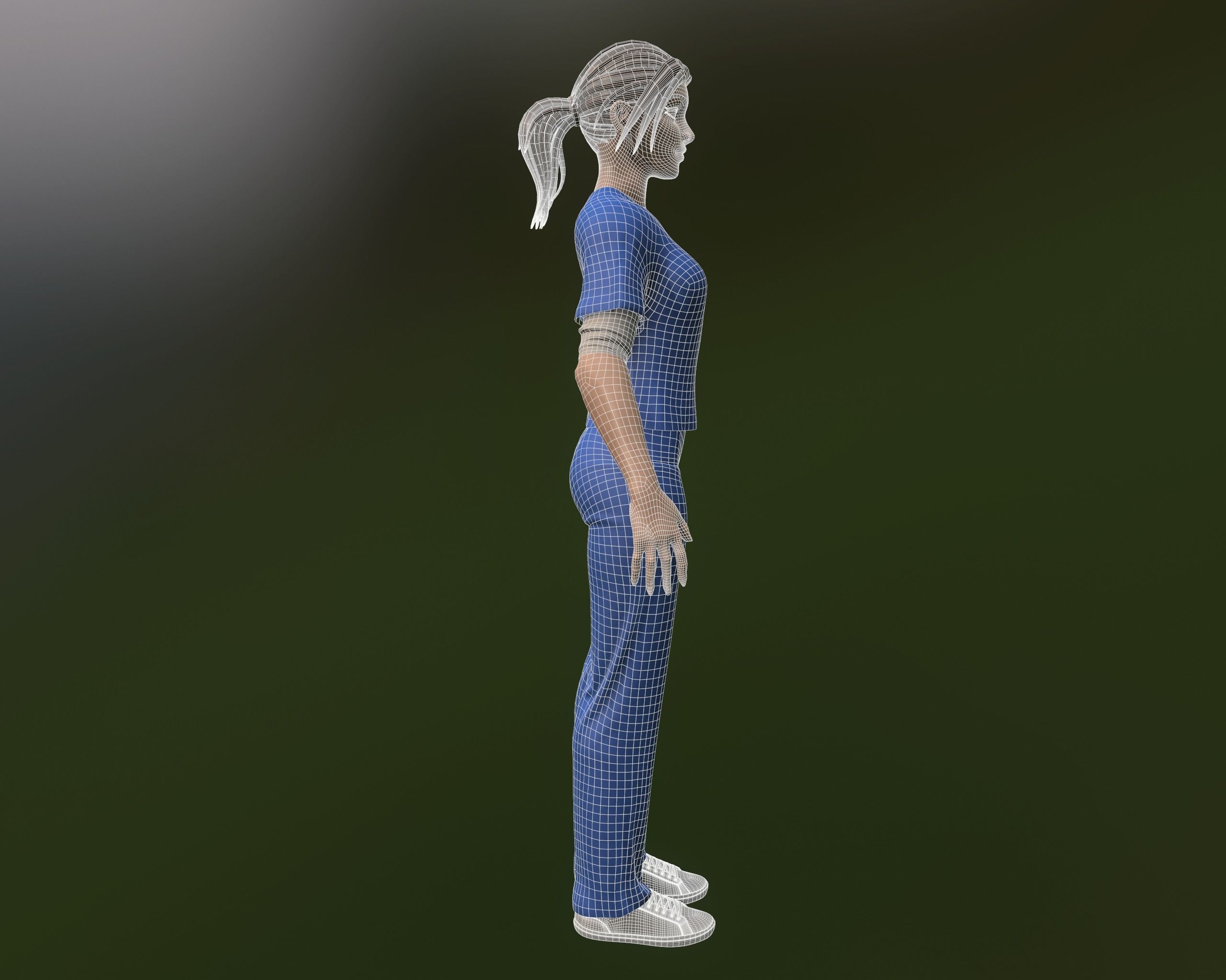 Nurse female in scrubs Low-poly 3D model_12