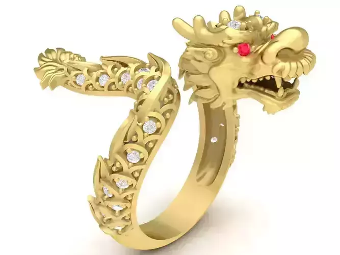 hongkong diamond dragon ring 3697 3D print model