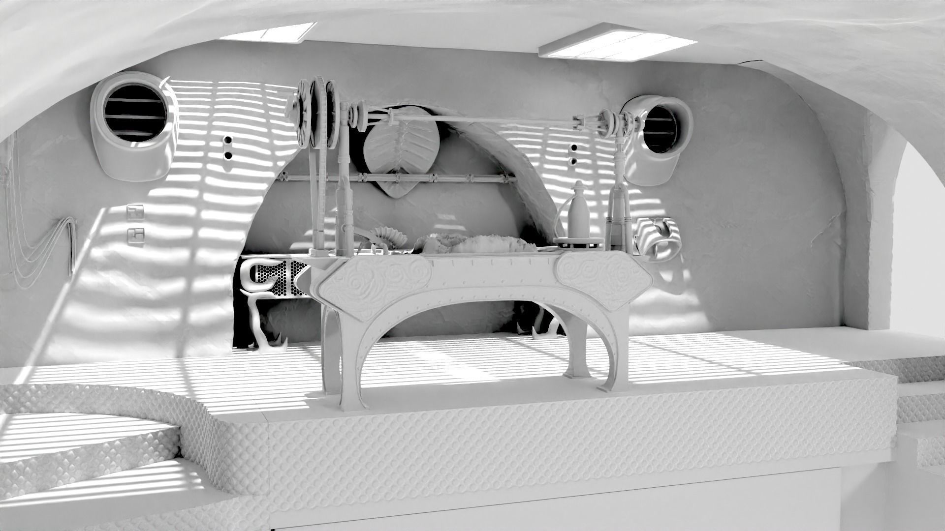 Jabbas Throne Area - complete set - 1-6 Hottoys 3D Model Collection_26