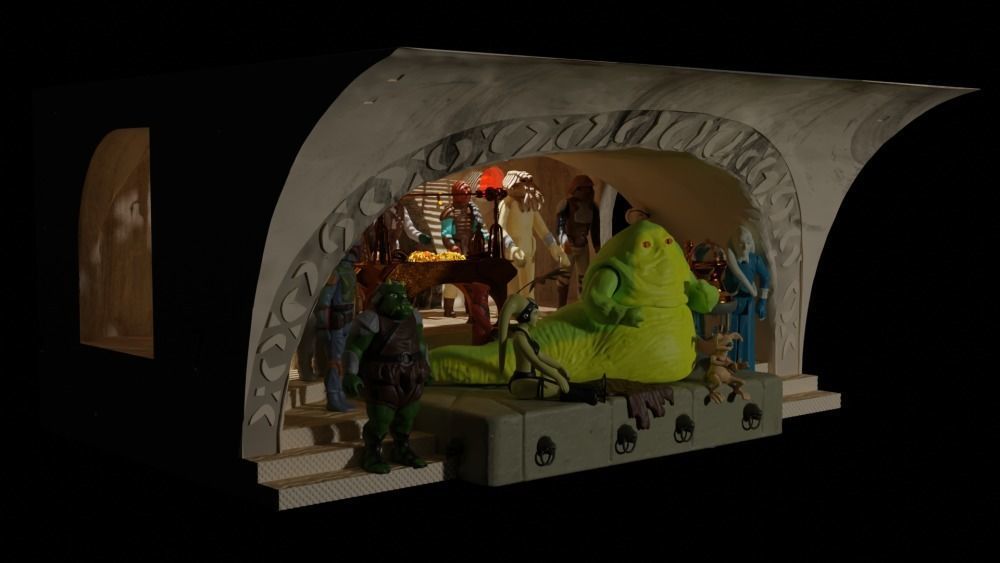 Jabbas Throne Area - complete set - 1-6 Hottoys 3D Model Collection_2