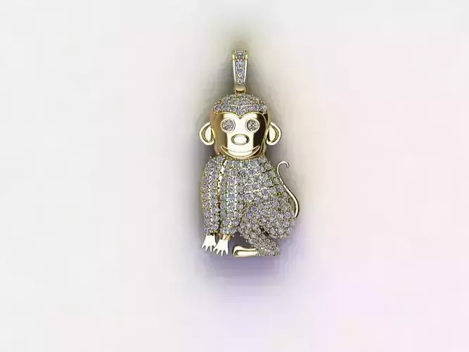 Monkey Pendant jewelry  3D model