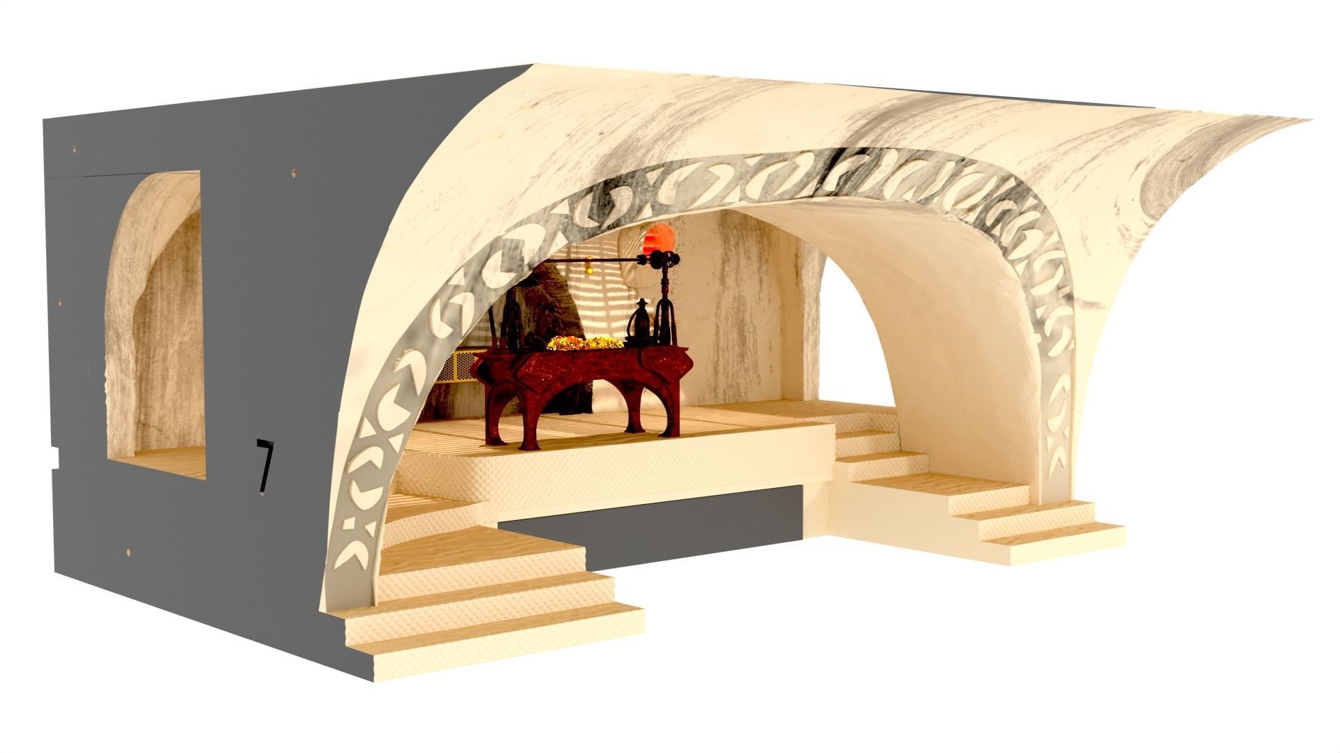 Jabbas Throne Area - complete set - 1-12 Blackseries 3D Model Collection_18