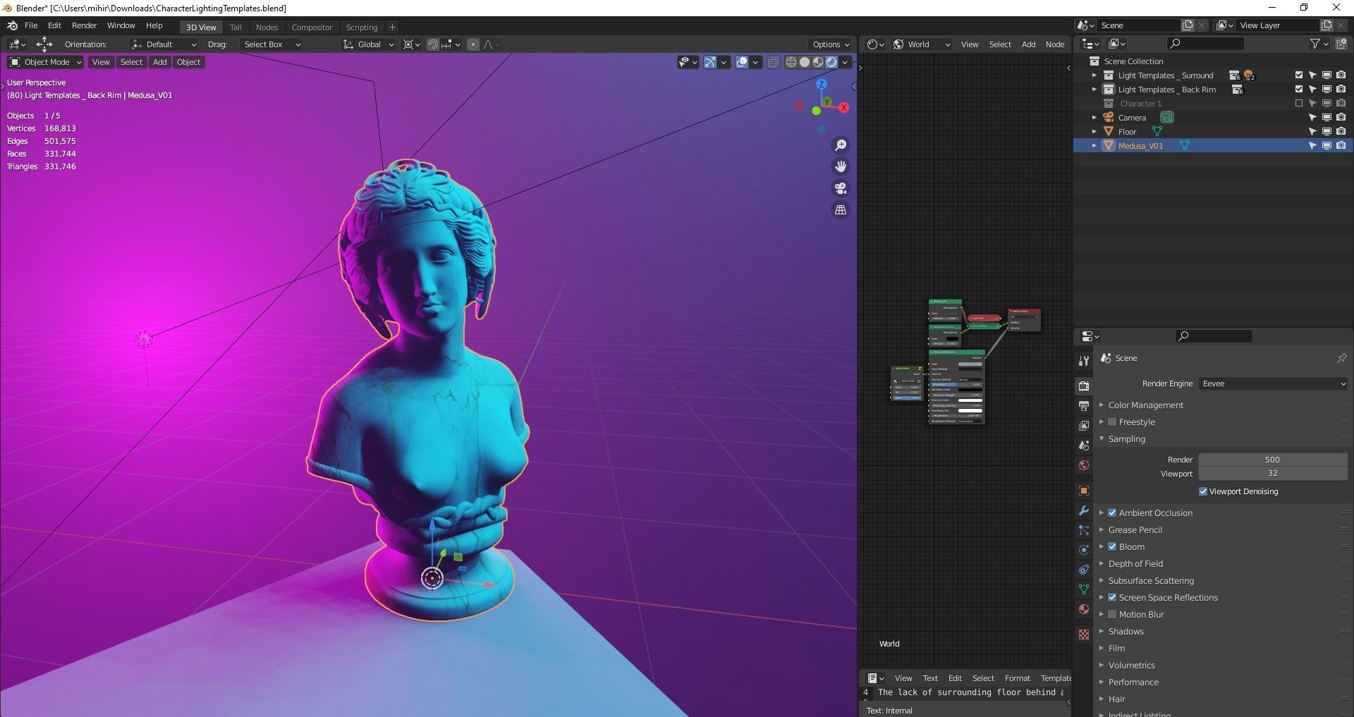 Medusa Bust Statue 3D model_3