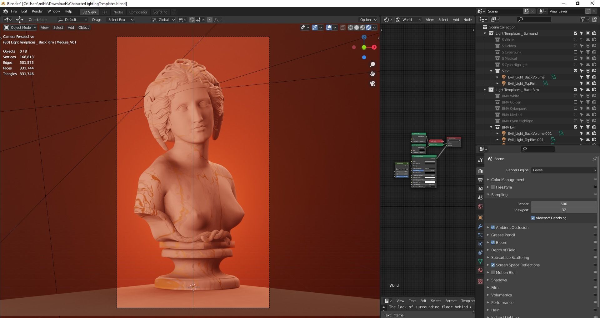 Medusa Bust Statue 3D model_2