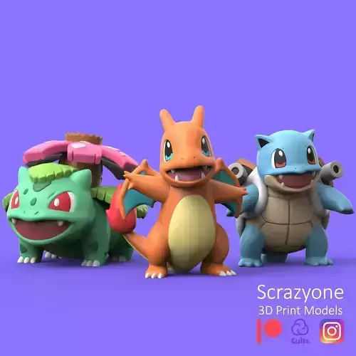 POKEMON - MEGA CHARMANDER SQUIRTLE BULBASAUR