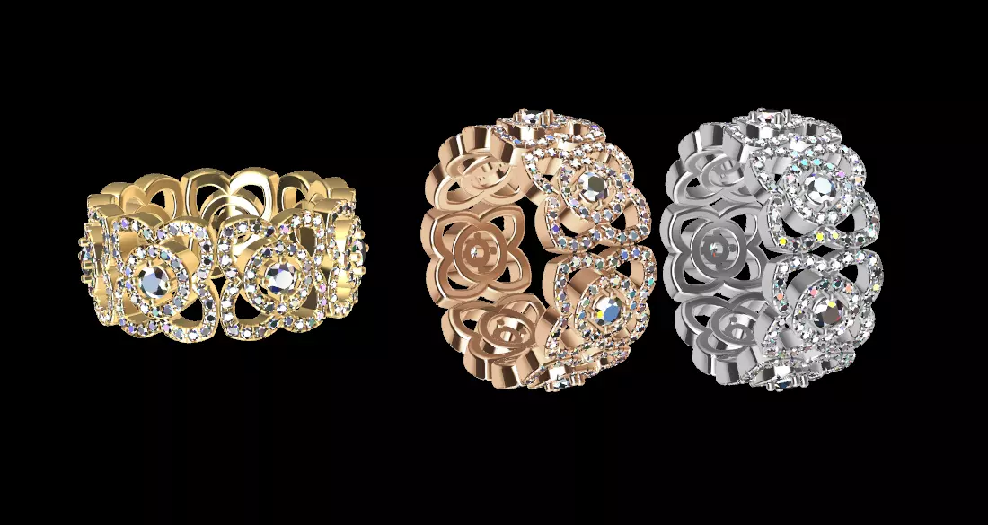 De Beers Lotus Ring 3D print model 3D print model