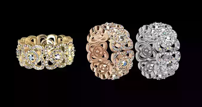 De Beers Lotus Ring 3D print model