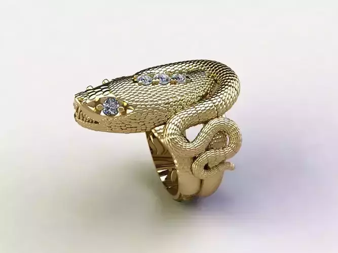 Snake Ring with diamond full cad file