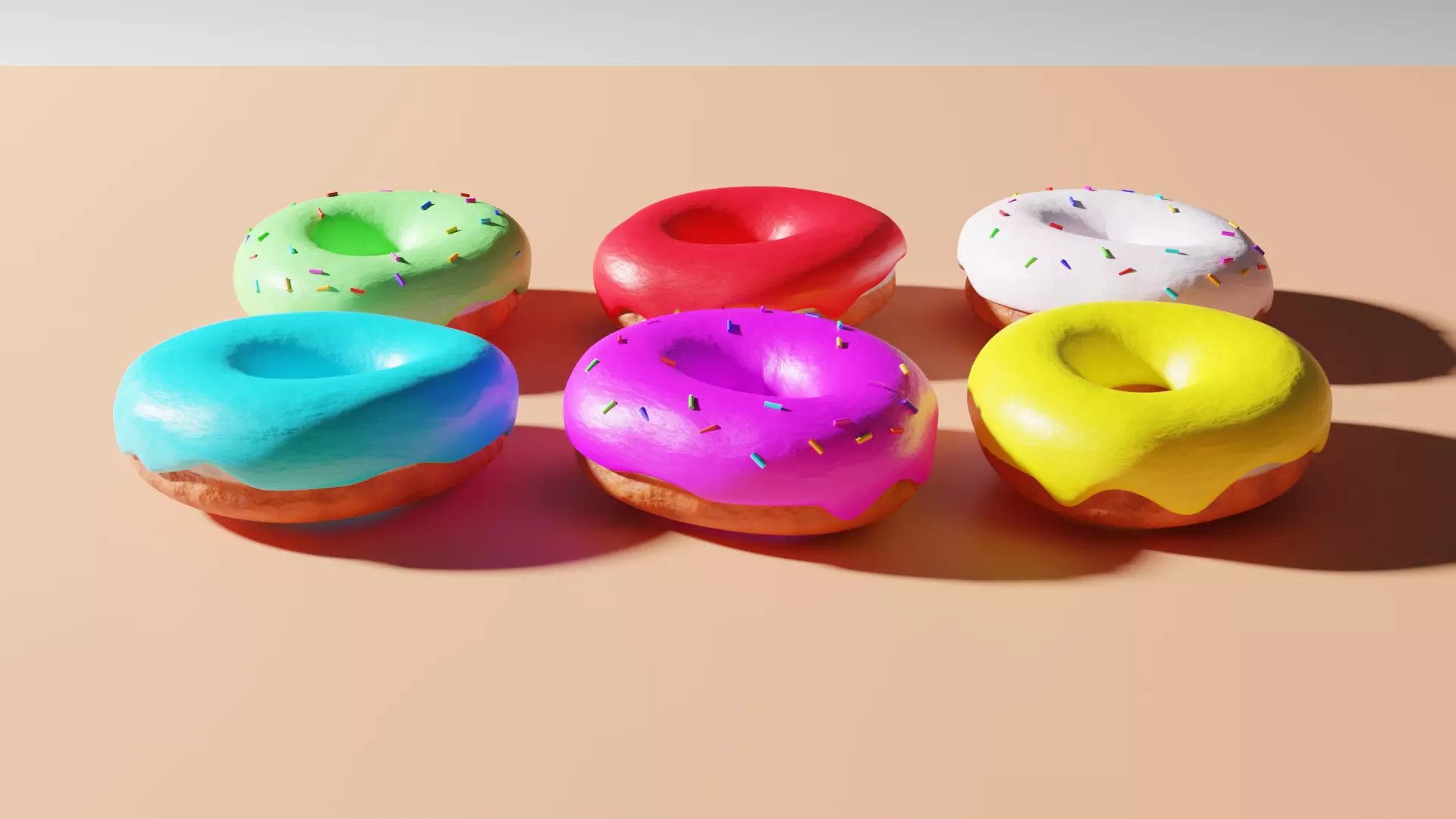 donut low-poly game ready with icing Low-poly 3D model_0