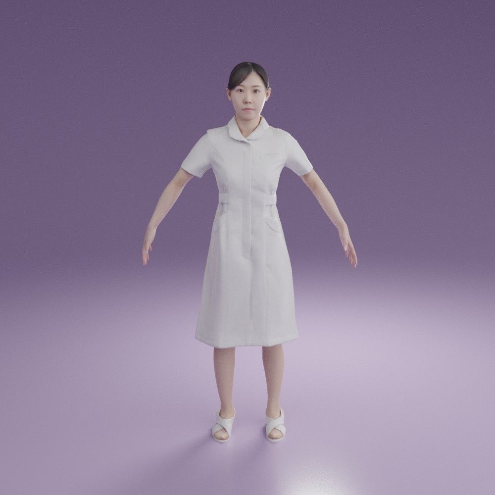 Animated 3D-Nurse 164MariA06 Low-poly 3D model_2