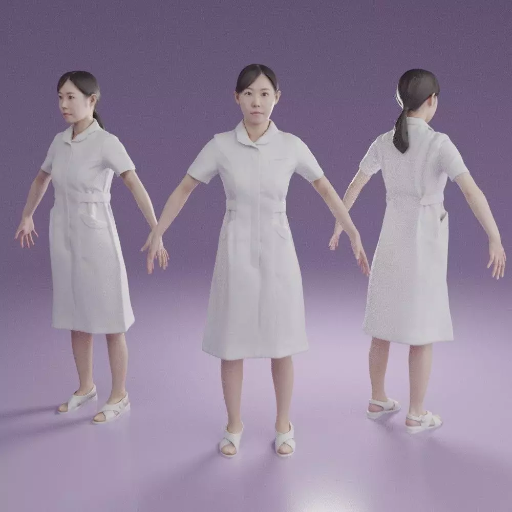 Animated 3D-Nurse 164MariA06 Low-poly 3D model_0