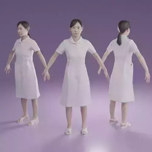 Animated 3D-Nurse 164MariA06 Low-poly 3D model