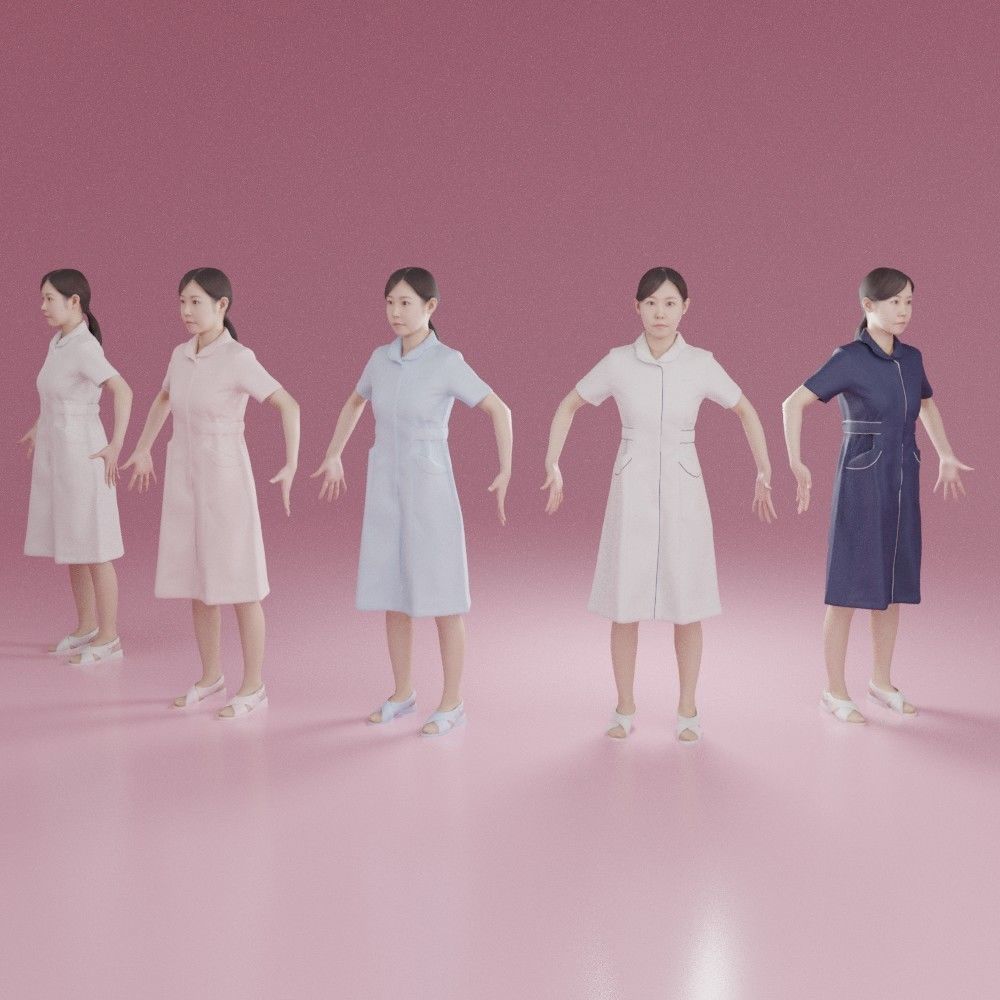 Animated 3D-Nurse 164MariA06 Low-poly 3D model_4