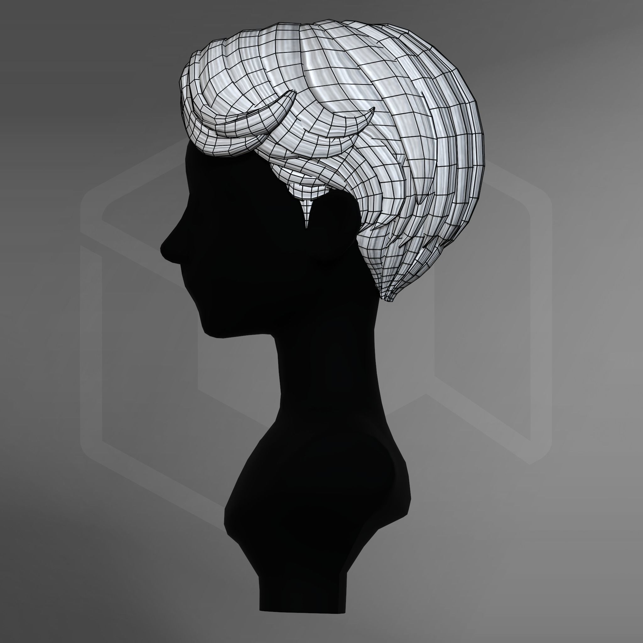 Game Hair - Stylized Male Hairstyle V8 Low-poly 3D model_13