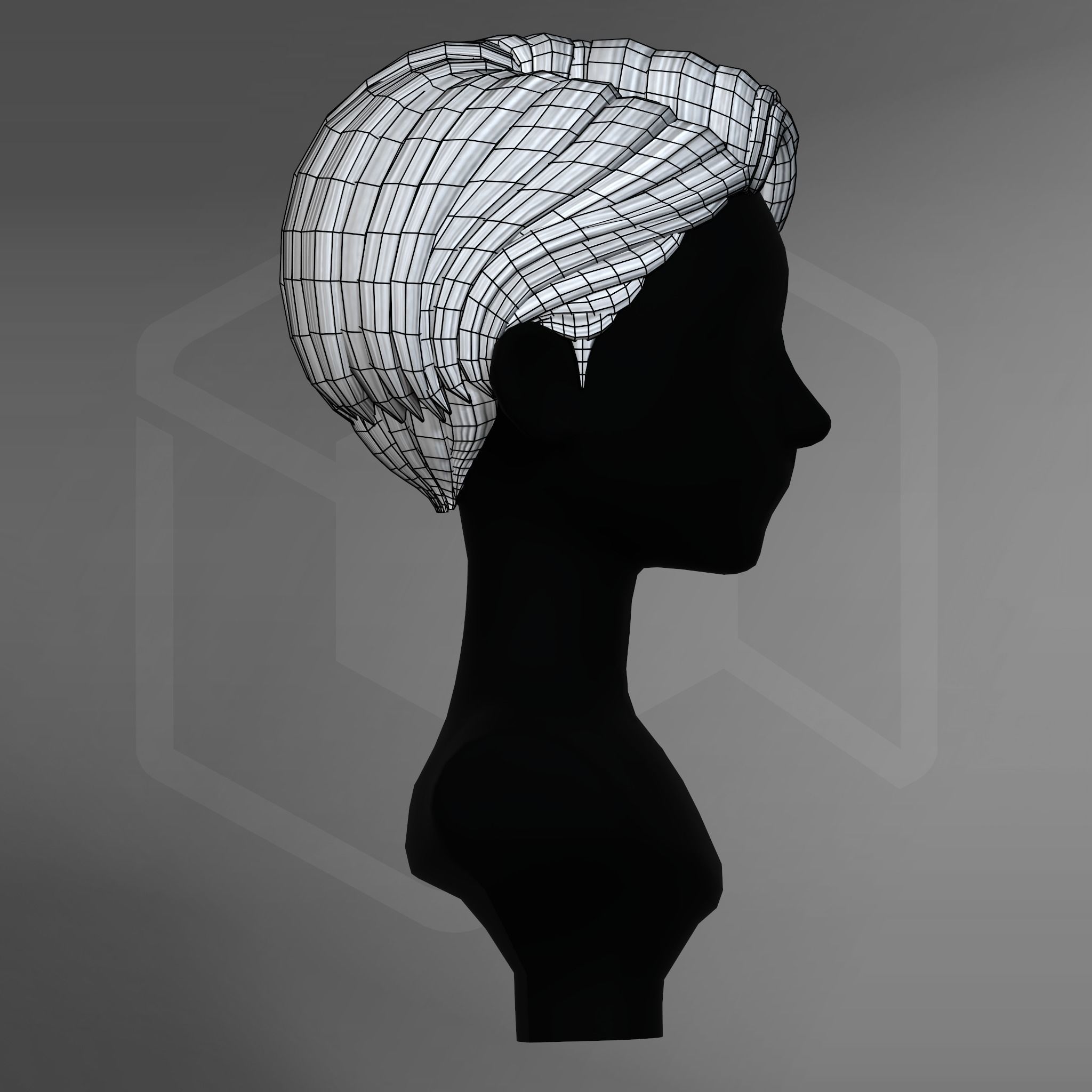 Game Hair - Stylized Male Hairstyle V8 Low-poly 3D model_12