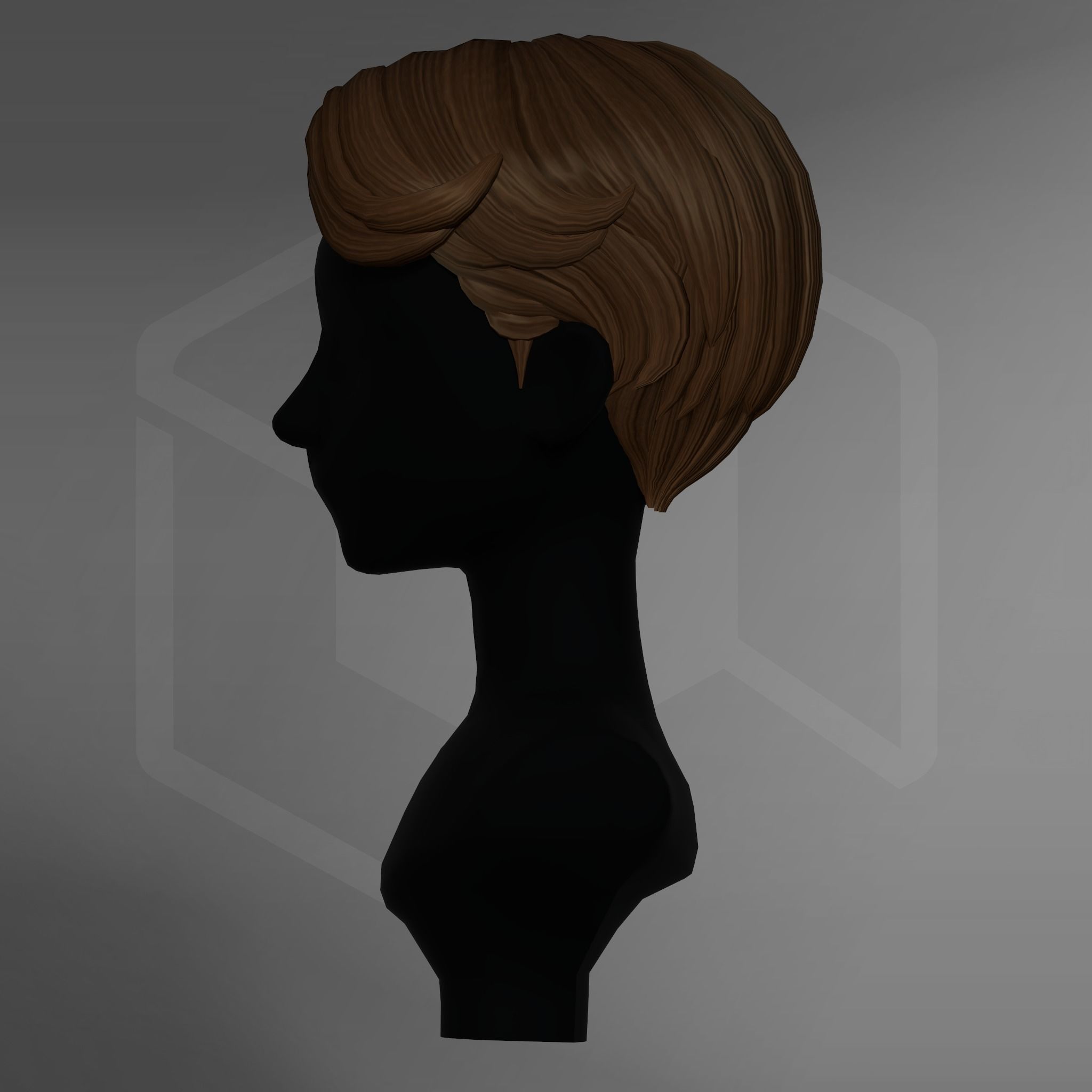 Game Hair - Stylized Male Hairstyle V8 Low-poly 3D model_9