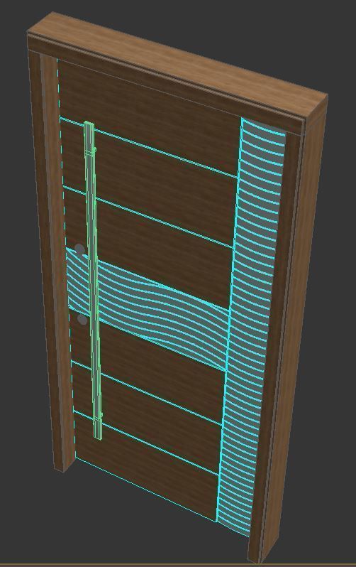 door wood Low-poly 3D model_2