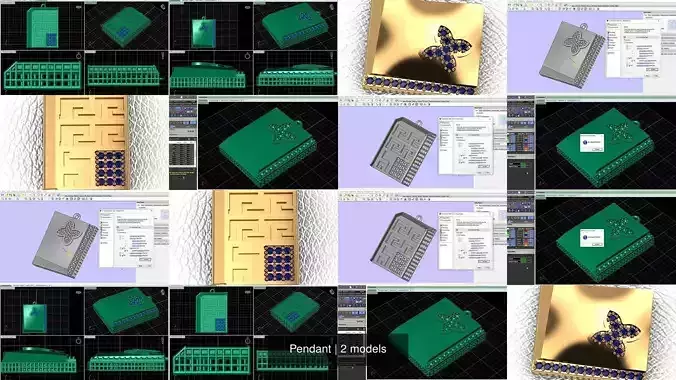 Pendant computer screen showing different