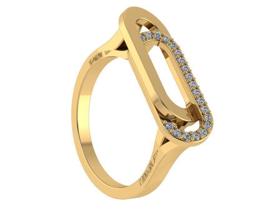 Chain Style Ring Earring Set 0431 3D print model_2