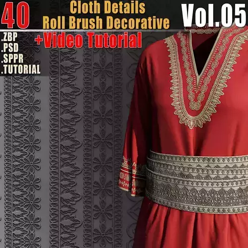 40 Roll Brush Decorative for Substance and Zbrush Vol05