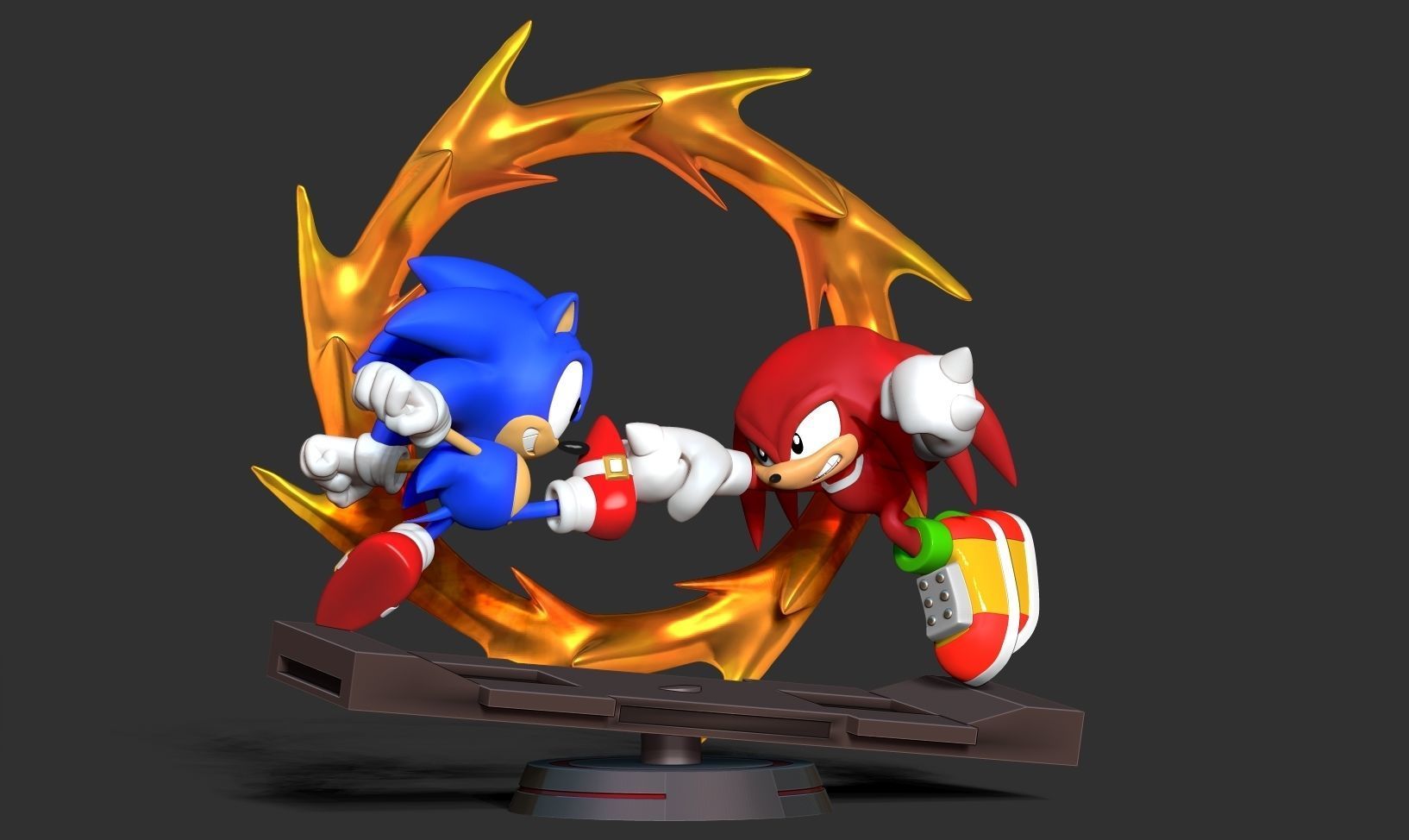 Sonic versus Knuckles 3D print model_16