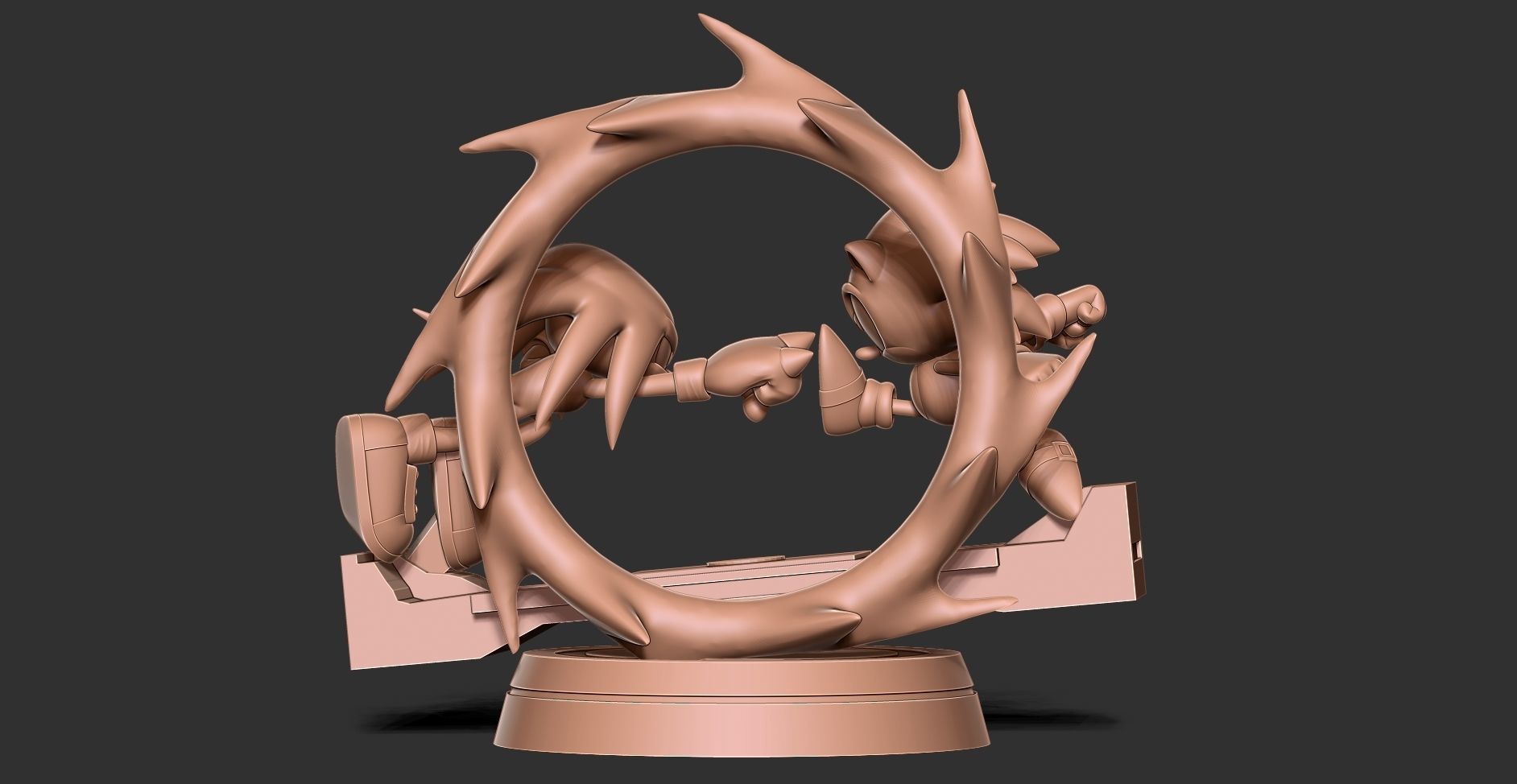 Sonic versus Knuckles 3D print model_10