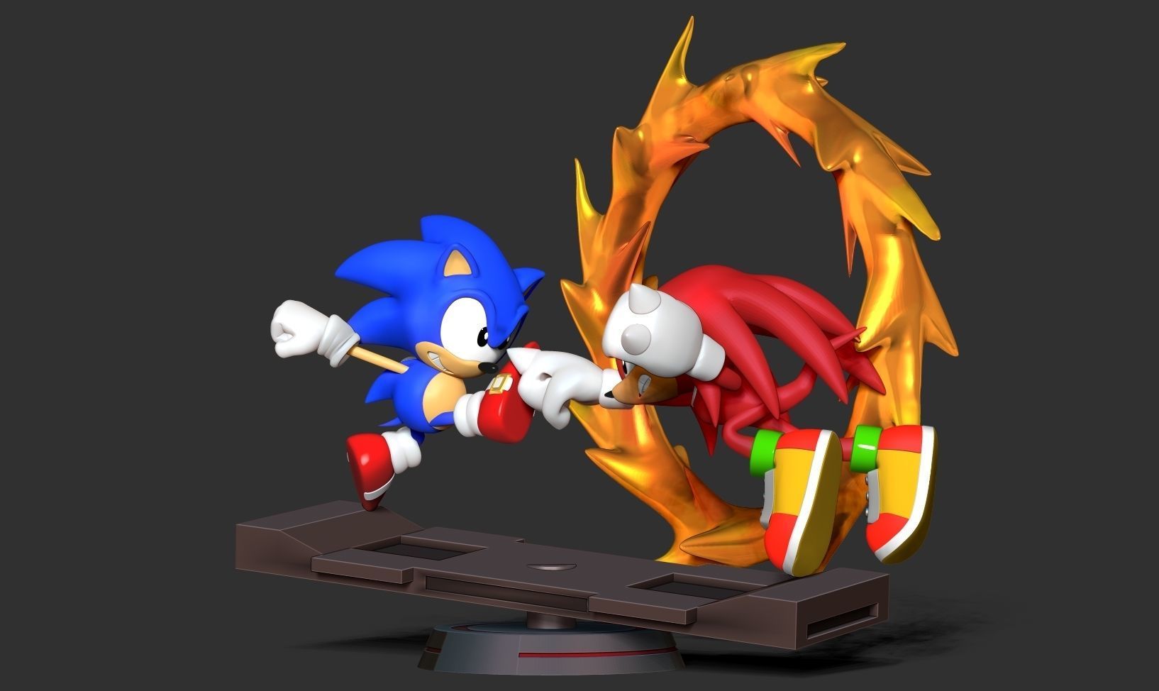 Sonic versus Knuckles 3D print model_14