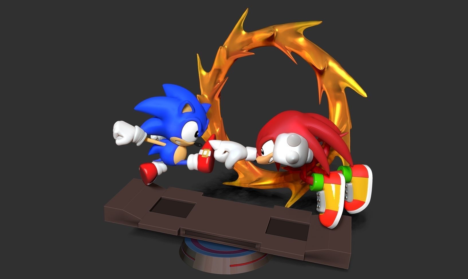 Sonic versus Knuckles 3D print model_18