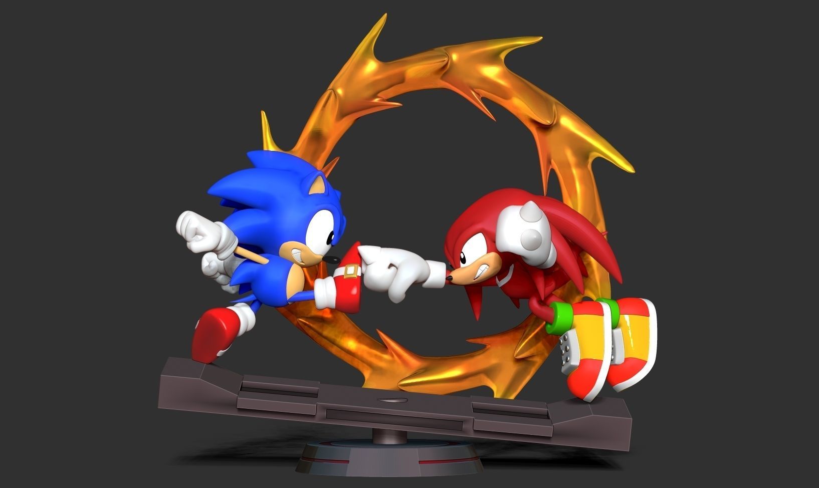 Sonic versus Knuckles 3D print model_12