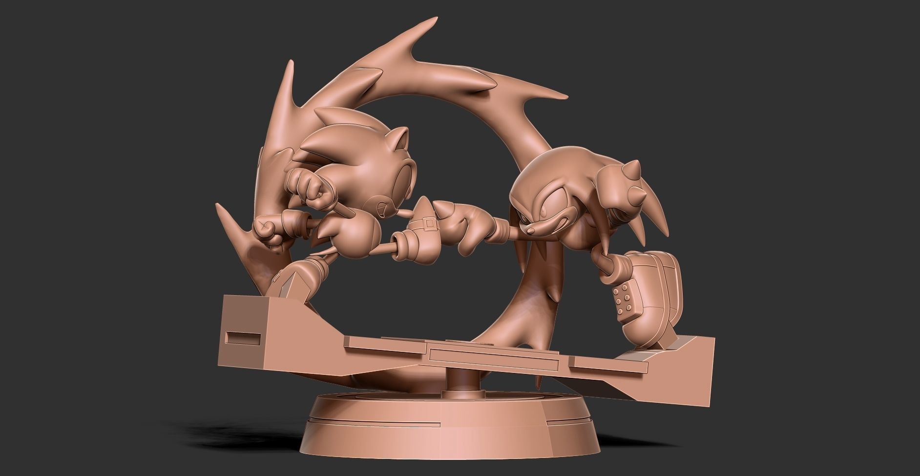Sonic versus Knuckles 3D print model_15