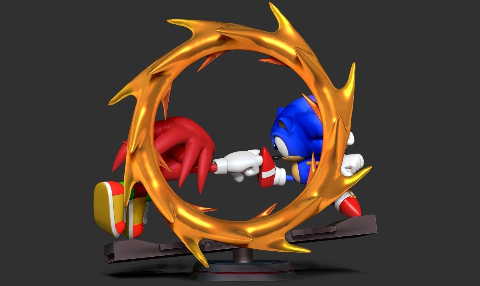 Sonic versus Knuckles 3D print model_8