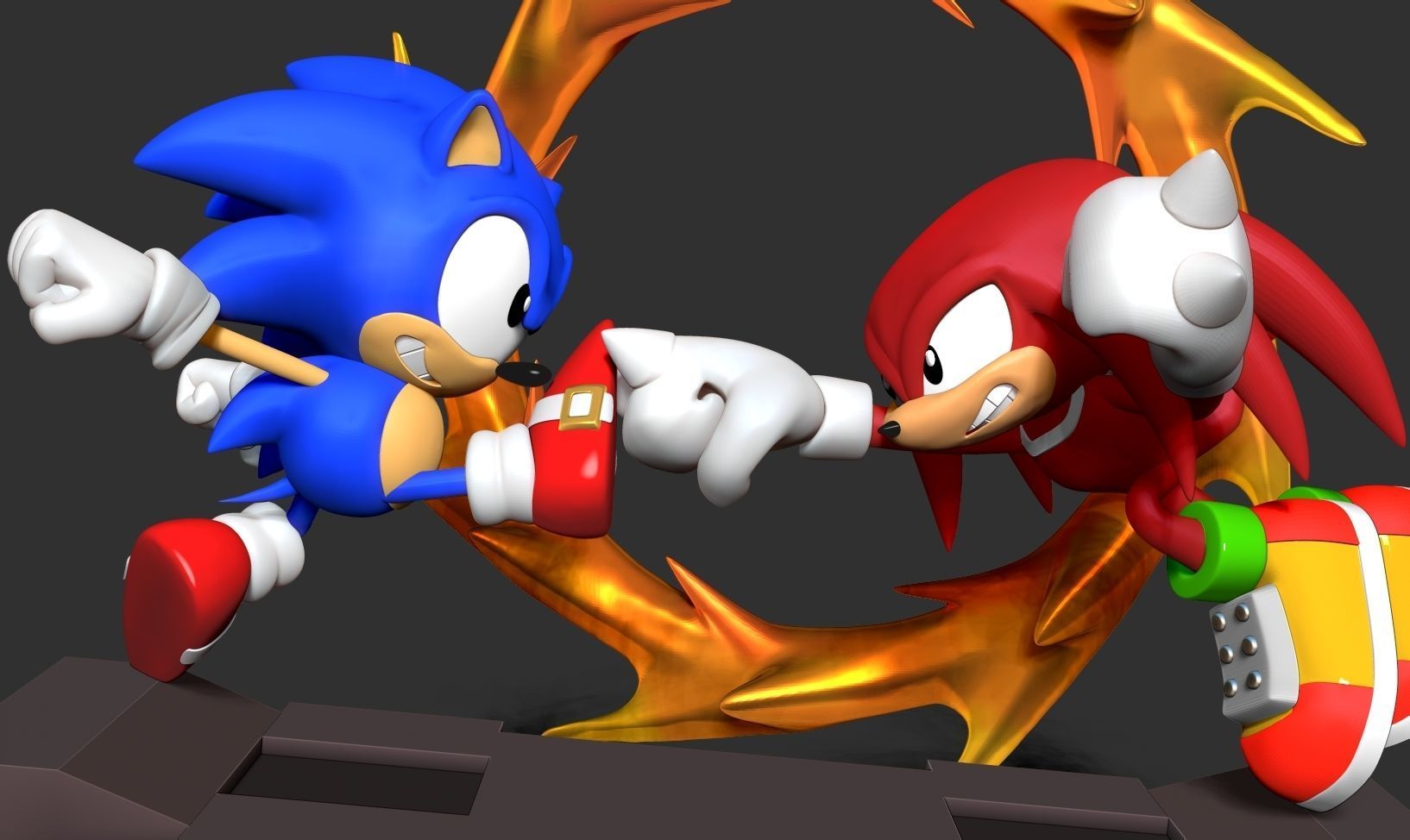 Sonic versus Knuckles 3D print model_5
