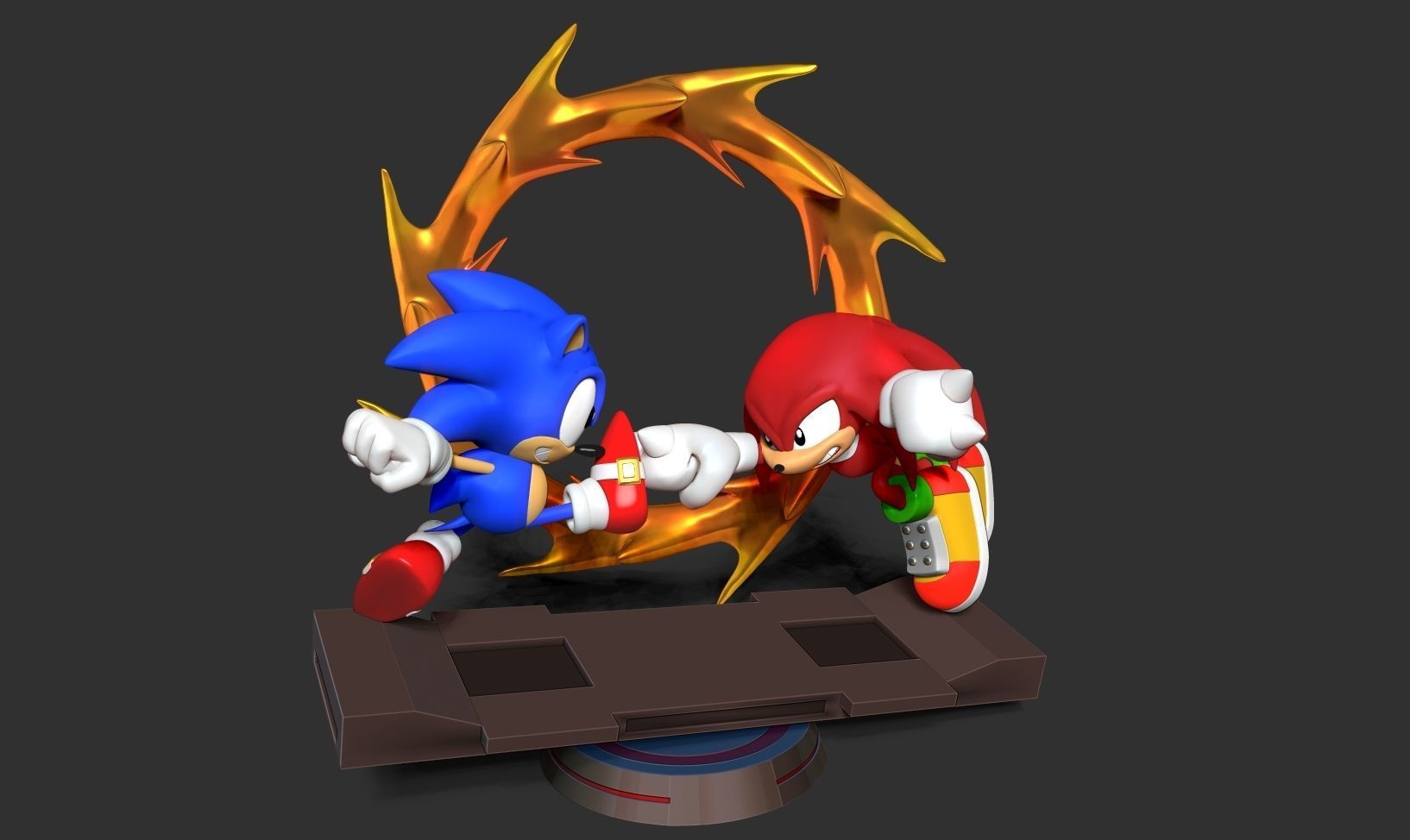 Sonic versus Knuckles 3D print model_20