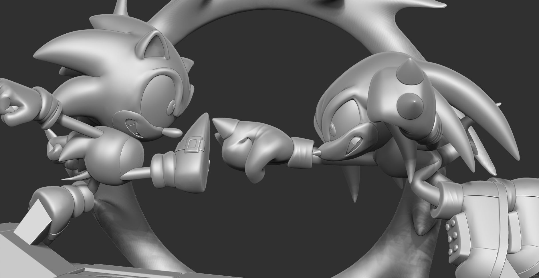 Sonic versus Knuckles 3D print model_9