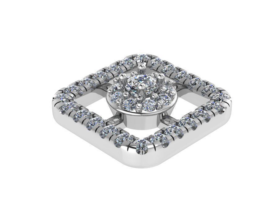 Round And Square Halo Pendant 0434 3D print model_2