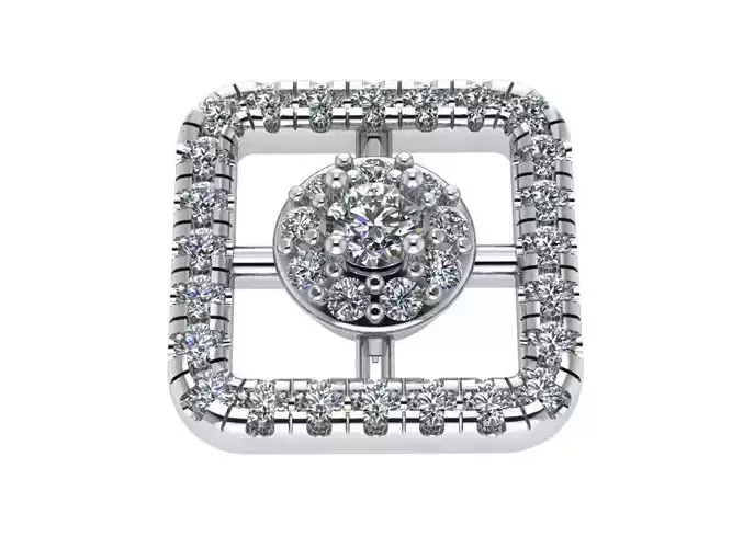 Round And Square Halo Pendant 0434
