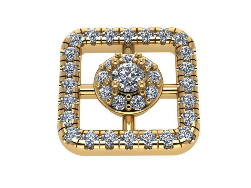 Round And Square Halo Pendant 0434 3D print model_1