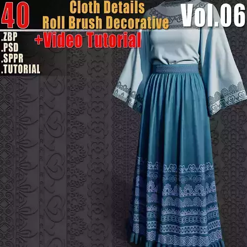 40 Roll Brush Decorative for Substance and Zbrush Vol06