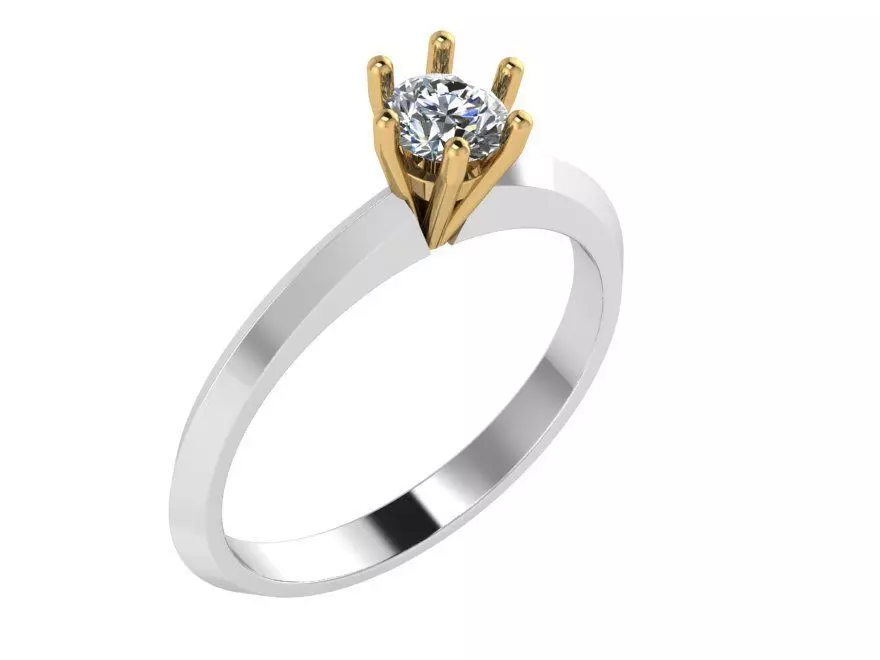 Peg Head Solitaire Ring 0439 Free 3D print model
