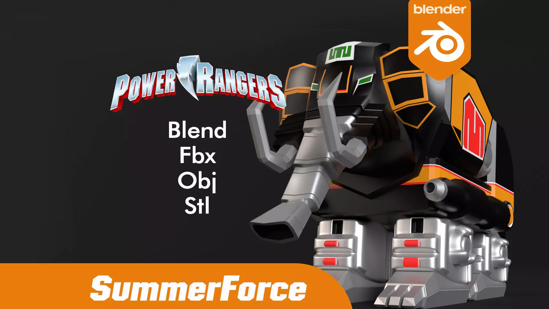  Mastodon Dinozord - Power Ranger 3D model_0