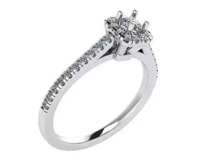 Round Diamond Halo Ring 0446